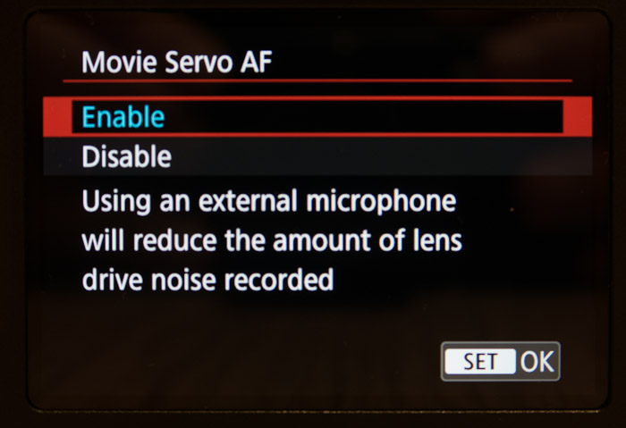 قابلیت Movie Servo AF در دوربین 800d