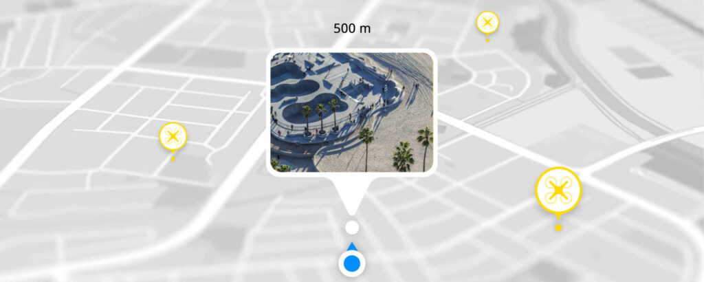 مکان یابی برای پرواز هلی شات مویک مینی 2 کمبو DJI Mavic Mini 2 Fly More Combo با استفاده از اپلیکیشن DJI Fly App