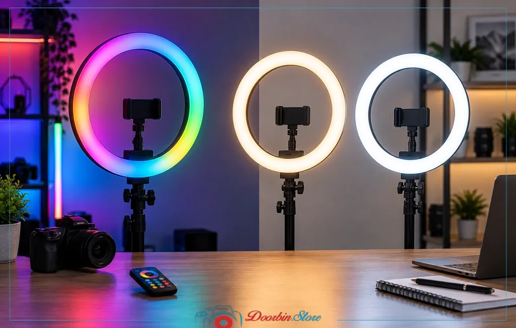 رینگ لایت با نور RGB یا نور سفید و دورنگ؟